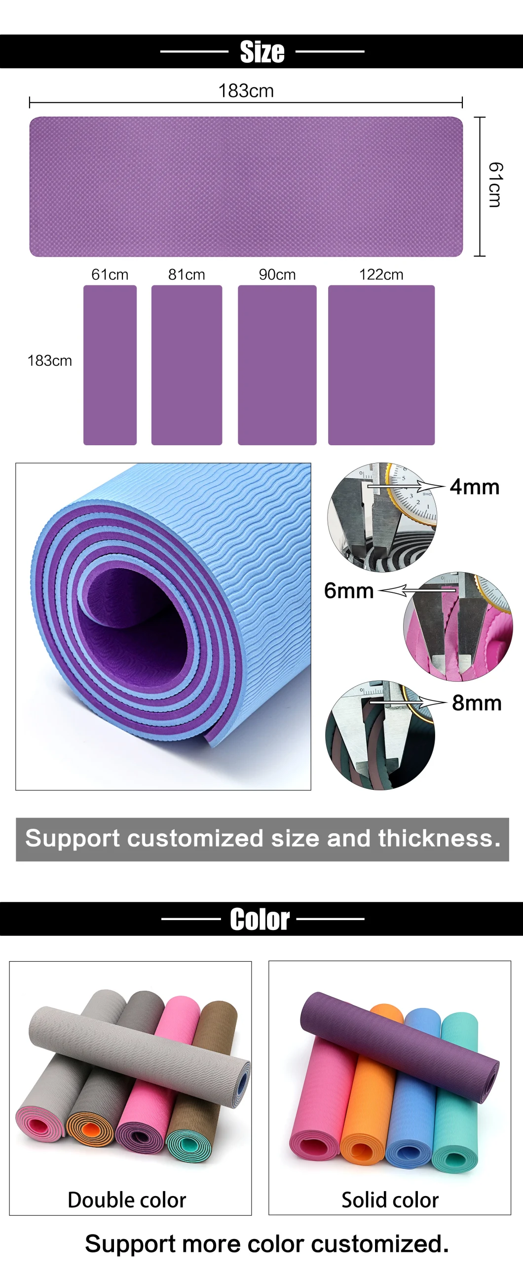 Custom Shape Kids Yoga Mat High Elastic Durable Non Slip Play Mat for Kids