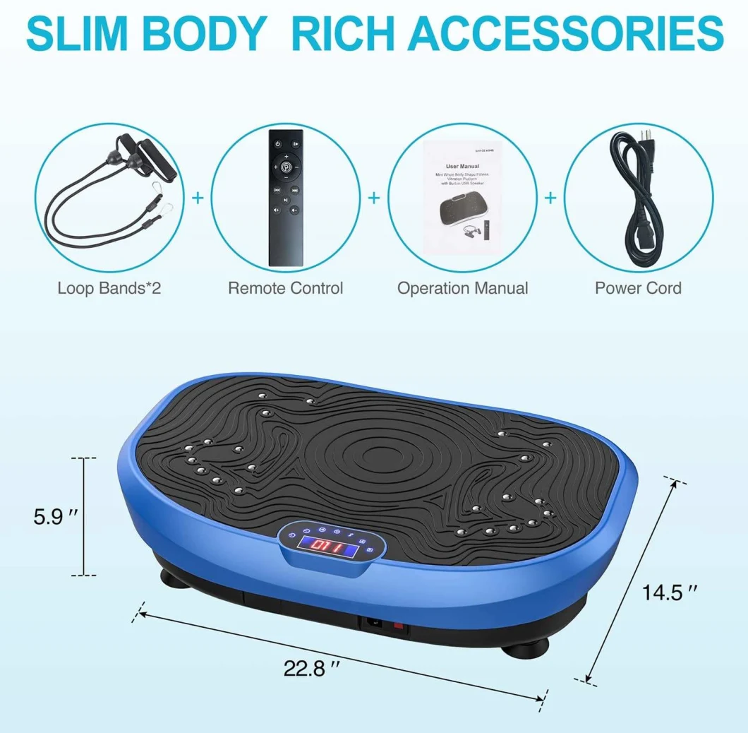 Vibration Plate Exercise Machine Triple Motor Oscillation Linear Pulsation Vibration Platform Whole Body Vibration Machine for Home