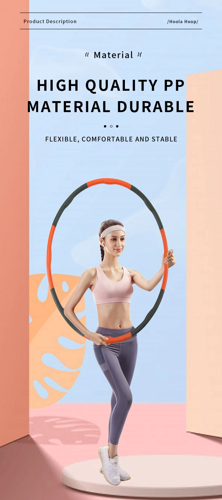 Gym Fitness Sport Folding Adult Plain Light Weighted Lose Hula Hoop